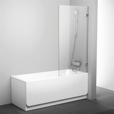 Шторка для ванны Ravak BVS1-80 хром+транспарент (7U840A00Z1) 7U840A00Z1 - фото 214571