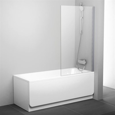Шторка для ванны Ravak PVS1-80 белый+транспарент (79840100Z1) 79840100Z1 - фото 216135