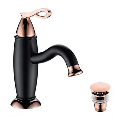 Смеситель Lemark Prime LM6106BRG для раковины с донным клапаном, черный LM6106BRG - фото 261035