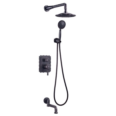 Душевая система Lemark Jasmine LM6622ORB, встраиваемая, с изливом, черная бронза LM6622ORB - фото 272825