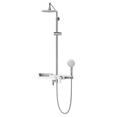 Душевая стойка Lemark Tropic LM7007C, с изливом, хром/белый LM7007C - фото 272835