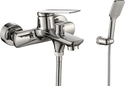 Смеситель для ванны RUSH Bering BE5535-44 с душем короткий излив хром (BE5535-44) BE5535-44 - фото 293904