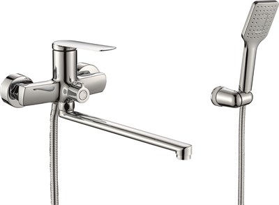 Смеситель для ванны RUSH Bering BE5535-51 с душем длинный излив хром (BE5535-51) BE5535-51 - фото 293906