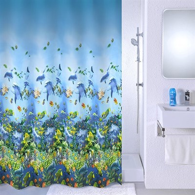 Штора для ванной комнаты, 180*180 см, PEVA, Sea life, Milardo, 526V180M11 (526V180M11) 526V180M11 - фото 298052