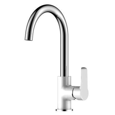 Смеситель Rossinka W35-24 для кухонной мойки, хром/белый W35-24 - фото 300486