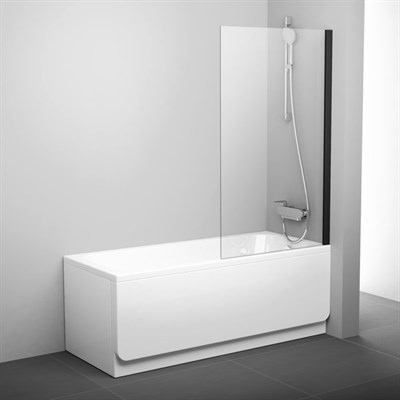 Шторка для ванны Ravak PVS1-80 черный+транспарент  (79840300Z1) 79840300Z1 - фото 329668