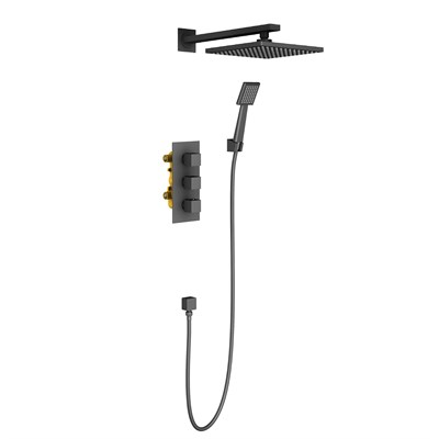 Душевая система встроенная с термостатом Timo Tetra-thermo черный  (SX-0179/03SM) SX-0179/03SM - фото 339444