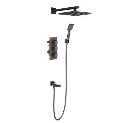 Душевая система встроенная с термостатом Timo Tetra-thermo черный  (SX-0199/03SM) SX-0199/03SM - фото 339449