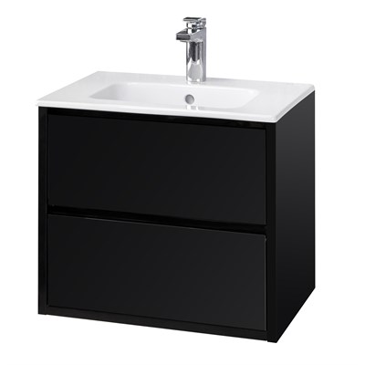 Тумба под раковину Aquaton Римини 60 черный глянец  (1A226601RN950) 1A226601RN950 - фото 342073