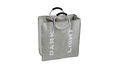 Корзина для белья FIXSEN LOFT STYLE с алюминиевыми ручками серая  (FX-1021) FX-1021 - фото 347748