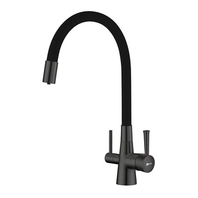 Смеситель Lemark Comfort LM3075GM для кухонной мойки, с подключением к фильтру питьевой воды, графит LM3075GM - фото 364987