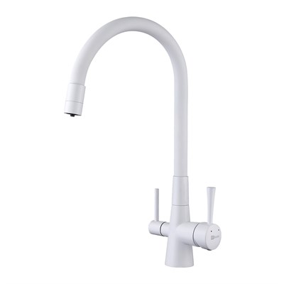 Смеситель Lemark Comfort LM3075W для кухонной мойки, с подключением к фильтру питьевой воды, белый LM3075W - фото 364995