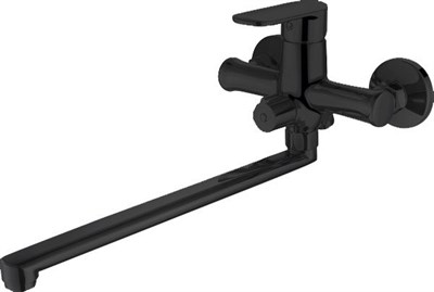 Смеситель для ванны Bravat OPAL BLACK длинный излив, черный (F6125183BM-02L-RUS) F6125183BM-02L-RUS - фото 369502