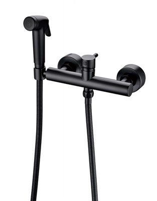 Смеситель с гигиеническим душем Bravat, черный (D9141BW-RUS) D9141BW-RUS - фото 370700