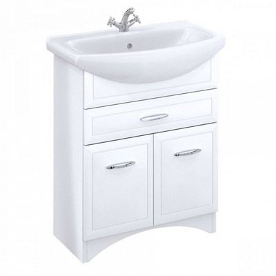 Тумба с раковиной Milardo Victoria 75 напольная белая (VIC75W1M95K) VIC75W1M95K - фото 371079