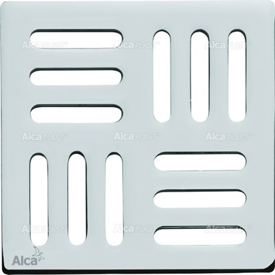 Дизайн решетка 102 x 102 x 5 латунь – хром AlcaPlast MPV001 MPV001 - фото 375146