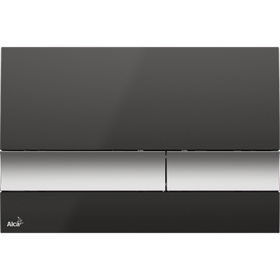 Кнопка смыва AlcaPlast M1728-2 черная/хром-матовая M1728-2 - фото 376121