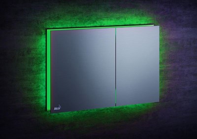 Кнопки смыва AlcaPlast FLAT ALUNOX-ILLUMINATED AIR с подсветкой металл-матовый, цвет зеленый AIR LIGHT-GREEN - фото 377430
