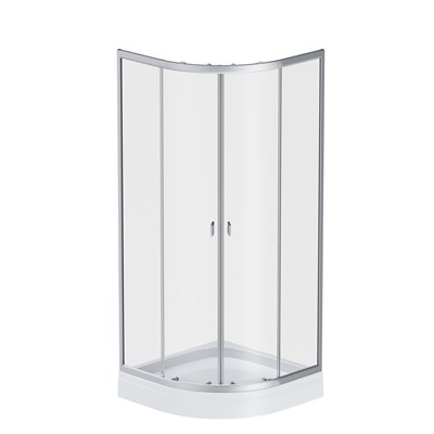 Душевой уголок AM.PM X-Joy Twin Slide 80x80 W88E-205-080MT с поддоном профиль матовый Хром стекло прозрачное W88E-205-080MT - фото 384721