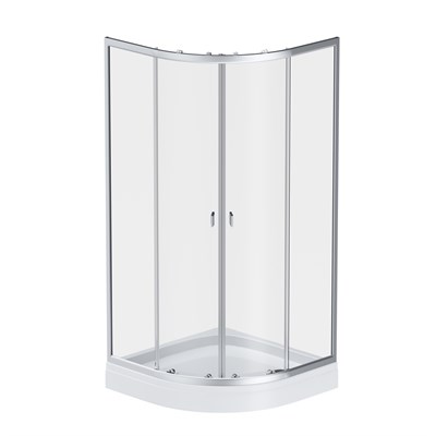 Душевой уголок AM.PM X-Joy Twin Slide 90x90 W88E-205-090MT с поддоном профиль матовый Хром стекло прозрачное W88E-205-090MT - фото 384730
