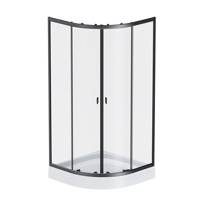 Душевой уголок AM.PM X-Joy Twin Slide 90x90 W88E-205-090BT с поддоном профиль Черный стекло прозрачное W88E-205-090BT - фото 384739