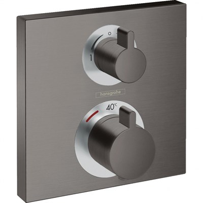 Смеситель для душа Hansgrohe Ecostat Square 15714340 с термостатом Черный шлифованный хром 15714340 - фото 389404