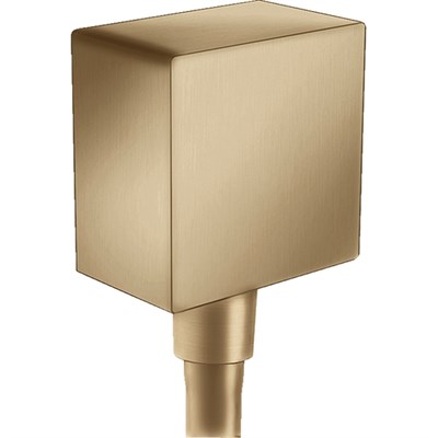 Шланговое подсоединение Hansgrohe Fixfit Square 26455140 с клапаном обратного тока Полированная бронза 26455140 - фото 390107