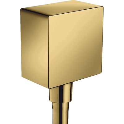 Шланговое подсоединение Hansgrohe Fixfit Square 26455990 с клапаном обратного тока Полированное золото 26455990 - фото 390121