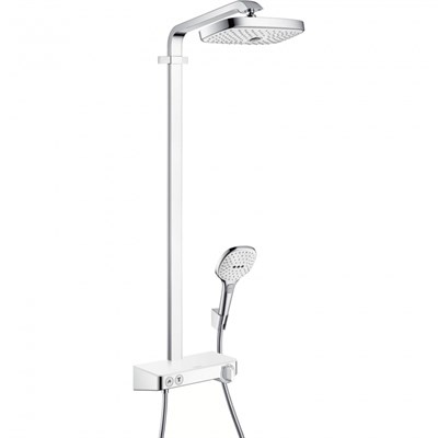 Душевая система Hansgrohe Raindance Select E 27126400 Showerpipe 300 2 jet термостатическая, белое стекло/хром 27126400 - фото 391052