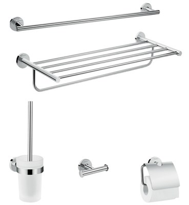 Комплект аксессуаров для ванной комнаты Hansgrohe Logis Universal 41728000 Хром - фото 392649