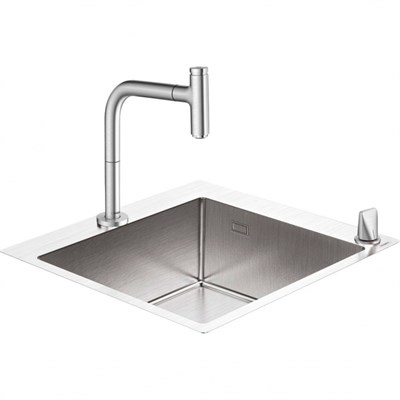 Кухонная мойка Hansgrohe C71-F450-06 43201800 со смесителем Нержавеющая сталь 43201800 - фото 392772