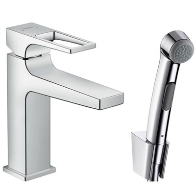 Смеситель для раковины Hansgrohe Metropol 74522000 с гигиеническим душем Хром - фото 394187