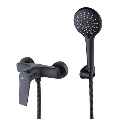 Смеситель Lemark Bronx LM3703BL, для душа, с душевым гарнитуром, черный LM3703BL - фото 440972