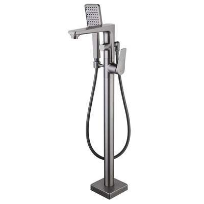 Смеситель напольный Lemark Bronx LM3744GM, для ванны, с душевым гарнитуром, графит LM3744GM - фото 441123