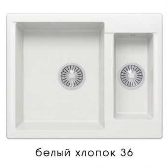 Мойка кухонная Polygran BRIG-620 белый хлопок 473394 473394 - фото 444393