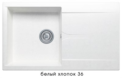 Кухонная мойка Polygran Gals-860 №36 473349, Белый хлопок 473349 - фото 444401