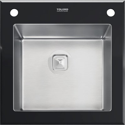 Мойка кухонная Tolero Ceramic Glass TG-500 чёрный 765048 765048 - фото 444418