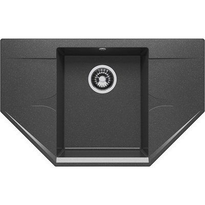 Кухонная мойка Polygran Riff-800 №16 679078, Черная 679078 - фото 444802