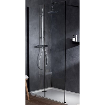 Душевая перегородка Jacob Delafon Serenity 120х200 E14W120-BLV профиль Черный стекло прозрачное E14W120-BLV - фото 450617