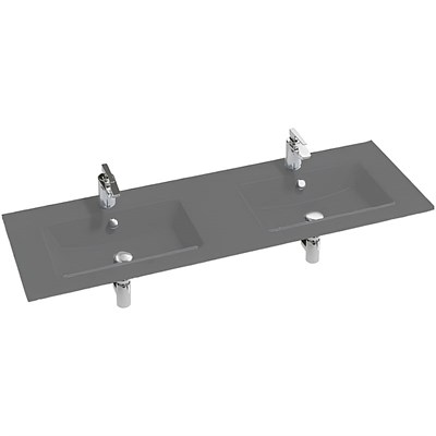 Раковина Jacob Delafon Sherwood 140 EB2100-DD2 двойная Серая EB2100-DD2 - фото 454215