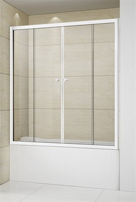 Шторка на ванну Cezares Relax 160x145 RELAX-VF-2-160/145-C-Bi профиль Жемчужно-серый стекло прозрачное RELAX-VF-2-160/145-C-Bi - фото 457667