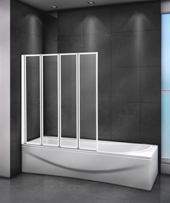 Шторка на ванну Cezares Relax V-4 90х140 профиль Белый стекло прозрачное RELAX-V-4-90/140-C-Bi - фото 458867