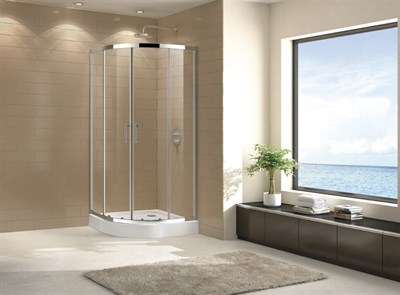 Душевой уголок Cezares Eco R-2 80x80 профиль Хром стекло прозрачное ECO-O-R-2-80-C-Cr - фото 458999