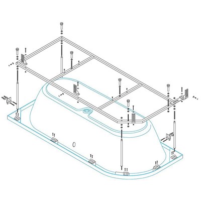 Каркас для ванны Cezares METAURO CORNER-MF 161х63 Серый METAURO CORNER-MF - фото 462256