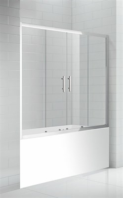 Шторка на ванну Cezares Eco VF-2 170x145 профиль Хром стекло прозрачное ECO-O-VF-2-170/145-C-Cr - фото 464645