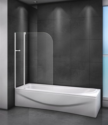 Шторка на ванну Cezares Relax V-11 100х140 профиль Белый стекло прозрачное RELAX-V-11-100/140-C-Bi - фото 465450