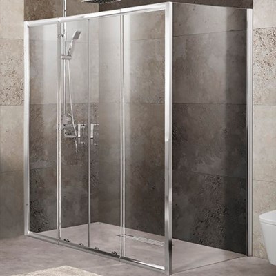 Душевой уголок BelBagno Unique 180х100 UNIQUE-AH-21-150/180-100-C-Cr профиль Хром стекло прозрачное - фото 467176