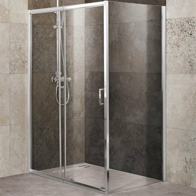 Душевой уголок BelBagno Unique 135х80 UNIQUE-AH-1-120/135-80-C-Cr профиль Хром стекло прозрачное - фото 467184