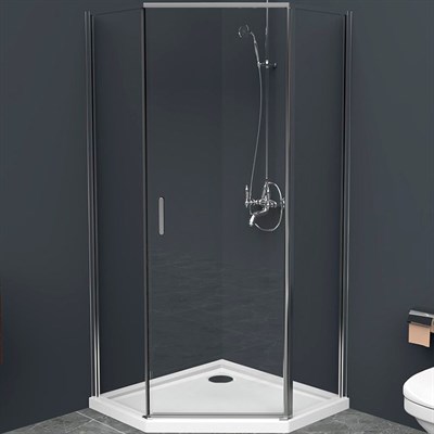 Душевой уголок BelBagno Uno 90х90 UNO-195-P-1-90-C-Cr профиль Хром стекло прозрачное UNO-195-P-1-90-C-Cr - фото 467394