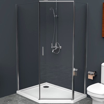 Душевой уголок BelBagno Uno 100х80 UNO-195-PH-1-100/80-C-Cr профиль Хром стекло прозрачное - фото 467409